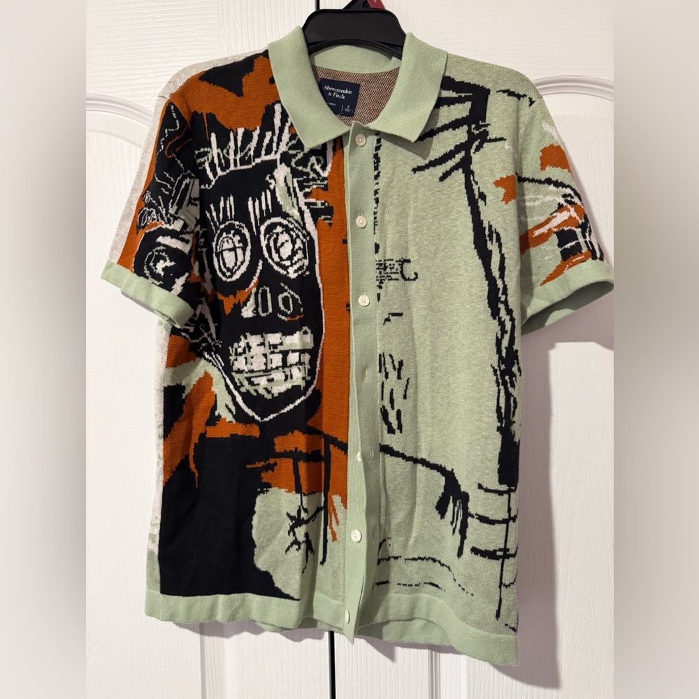 Abercrombie & Fitch Vol. 28 Basquiat Button-Through Sweater Polo